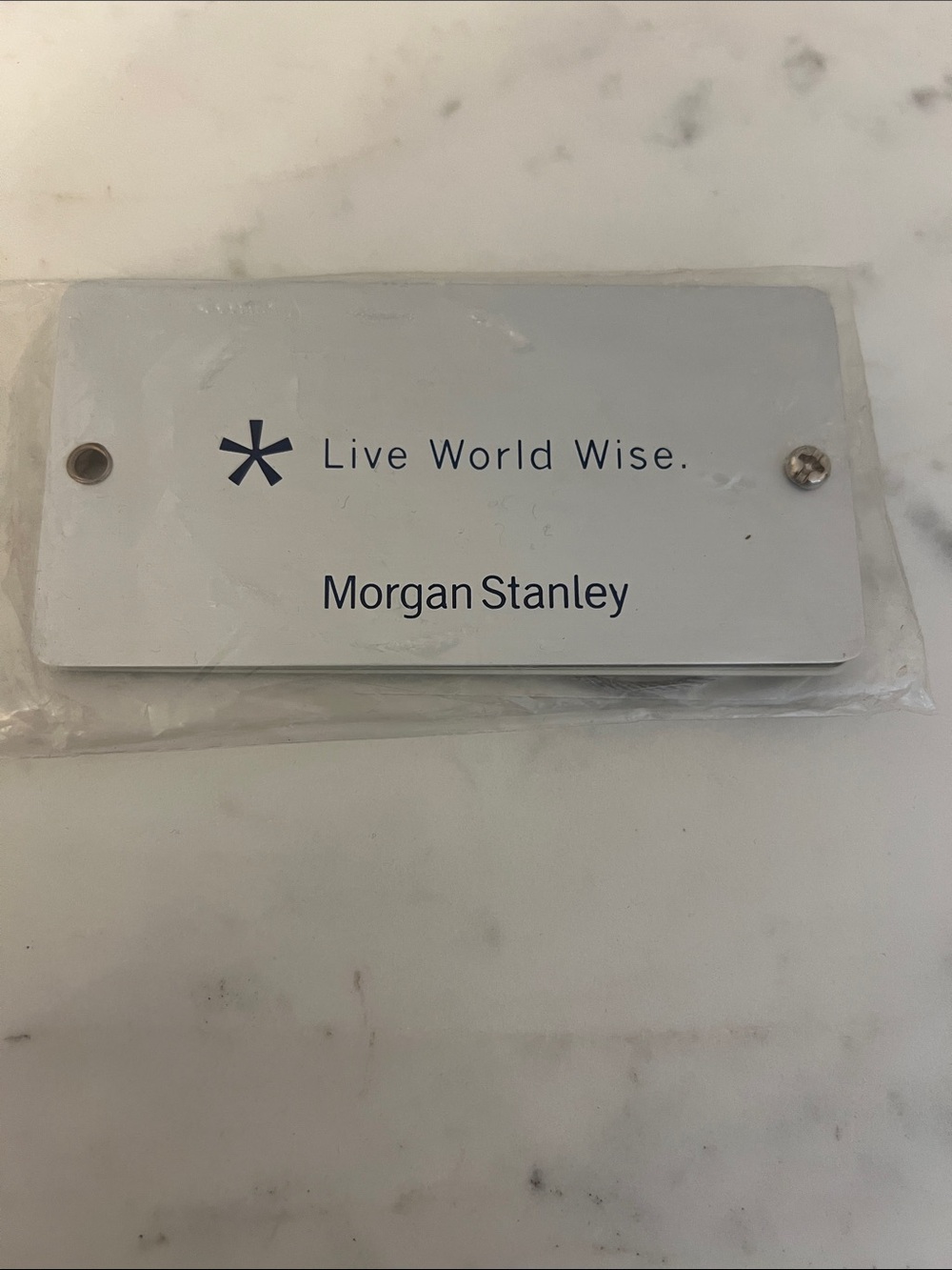 Morgan Stanley Branded Silver Name Badge - Silver